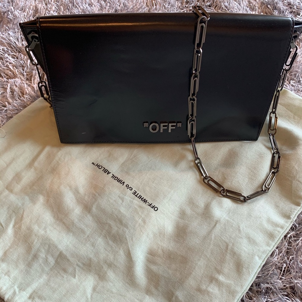 Off-White Black Leather Purse
